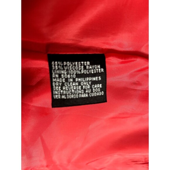 Kasper ASL 6 Red Black Cropped Blazer Gold Button Jacket Career Y2K Power Office - Picture 10 of 11